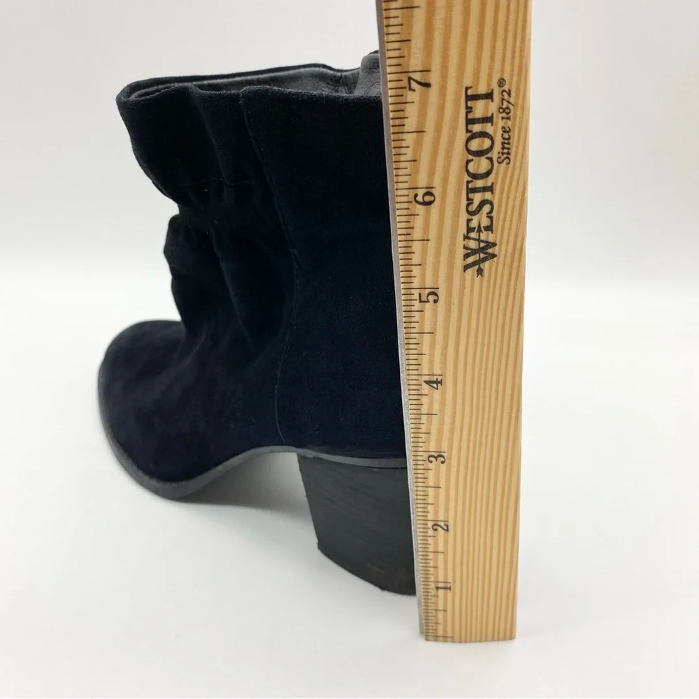 Jessica Simpson-Black Leather Ruched Ankle Bootie 9.5 - Picture 5 of 8